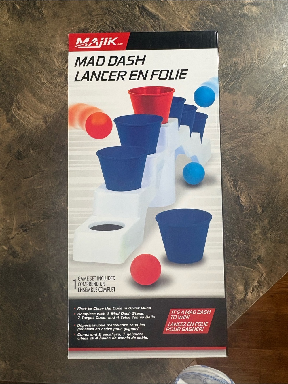 Majik Mad Dash Game Set with Blue Cups and White Track